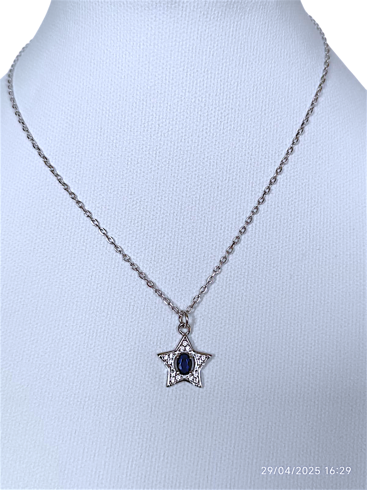 Collar de plata calidad 925 (Modelo blue star) - Imagen 3