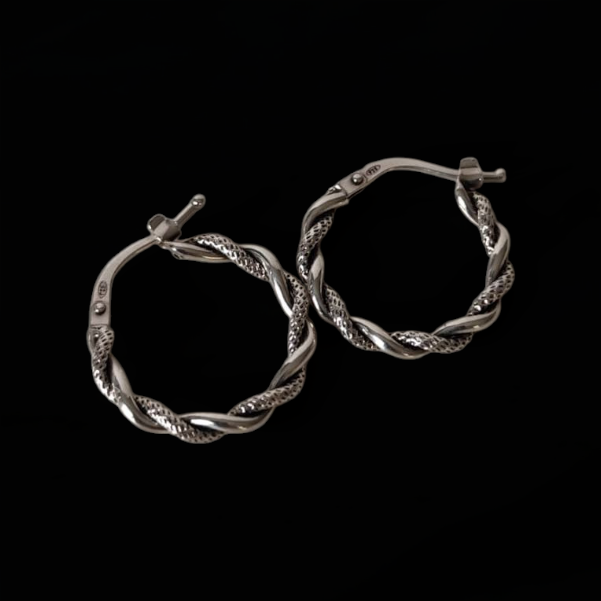 Aros de plata calidad 925 (Modelo linked) - Imagen 2