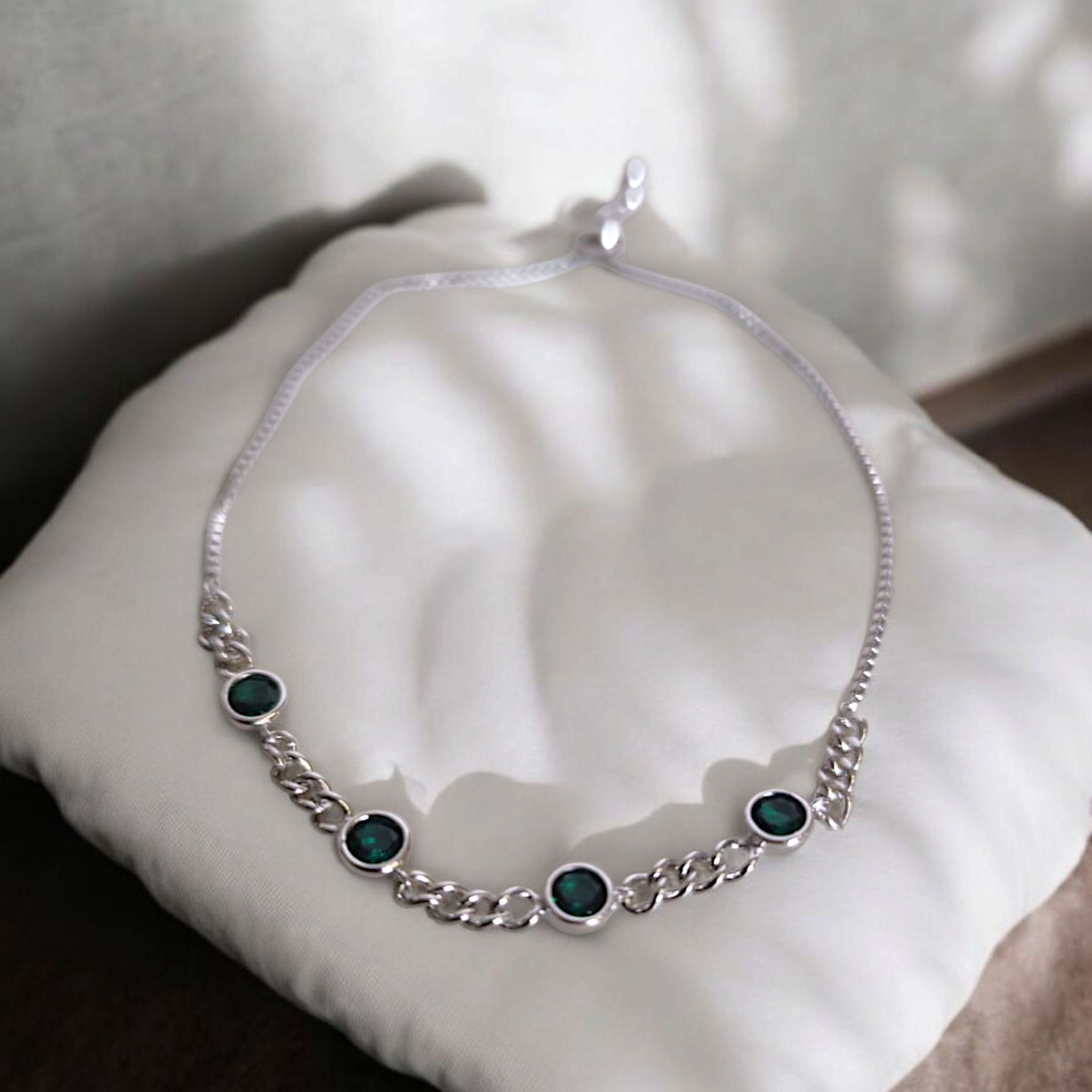 Pulsera de plata calidad 925 (Modelo green)